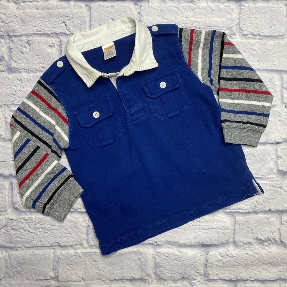Gymboree Striped, Color-block Long Sleeve Polo